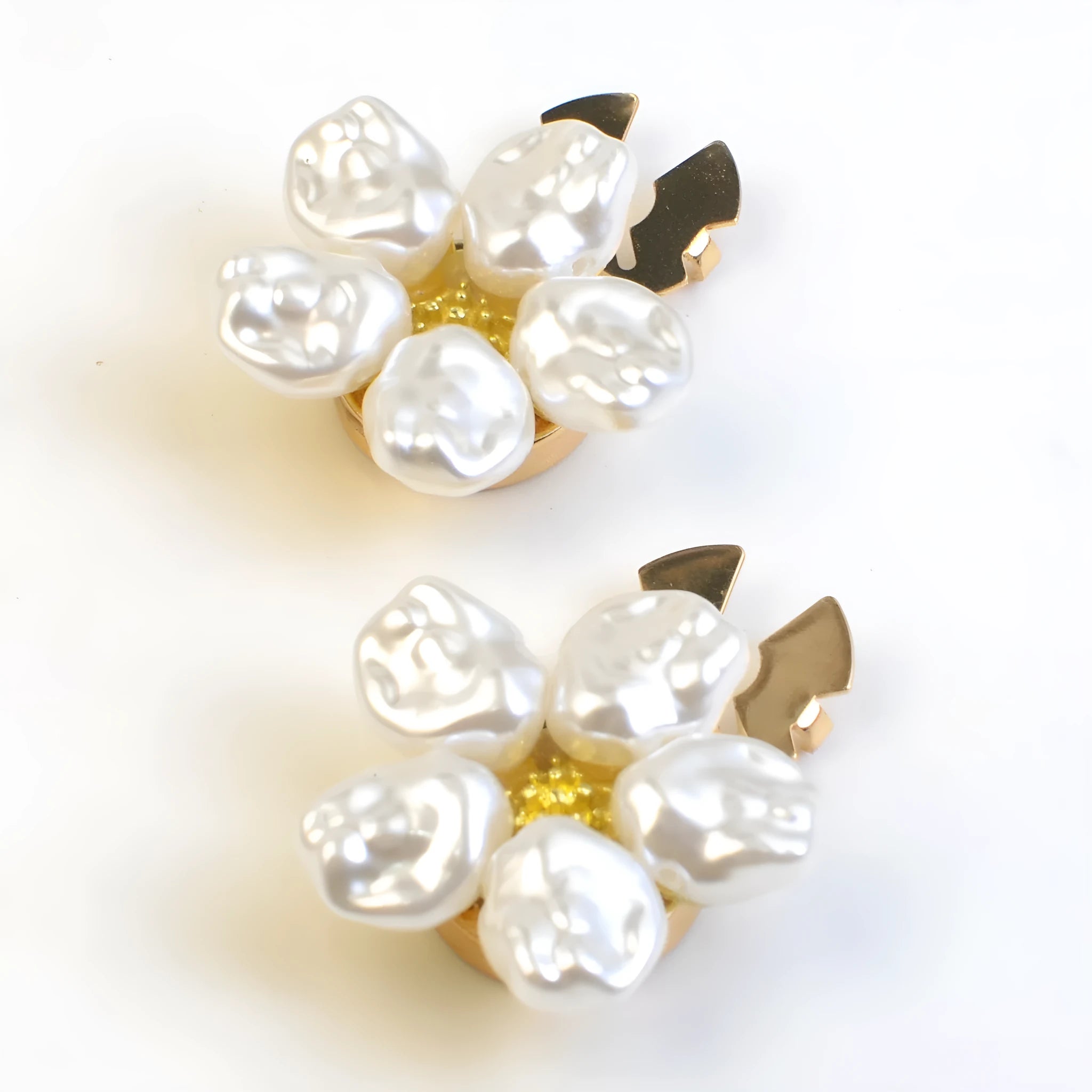 Alloy pearl rhinestone cufflink buttons white inlaid diamond processing single