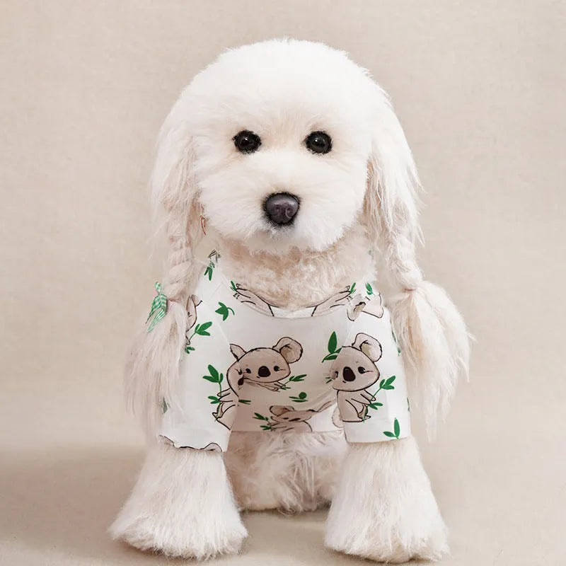 Full print polyester dog t-shirt for small pets in sizes S XXL with colour codes QZ030 QZ037