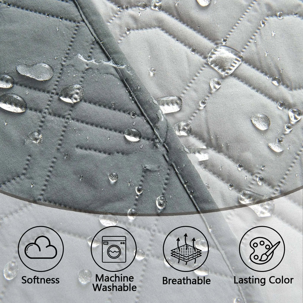 Reversible waterproof dog sofa cushion in dark grey and light grey or khaki and beige colours