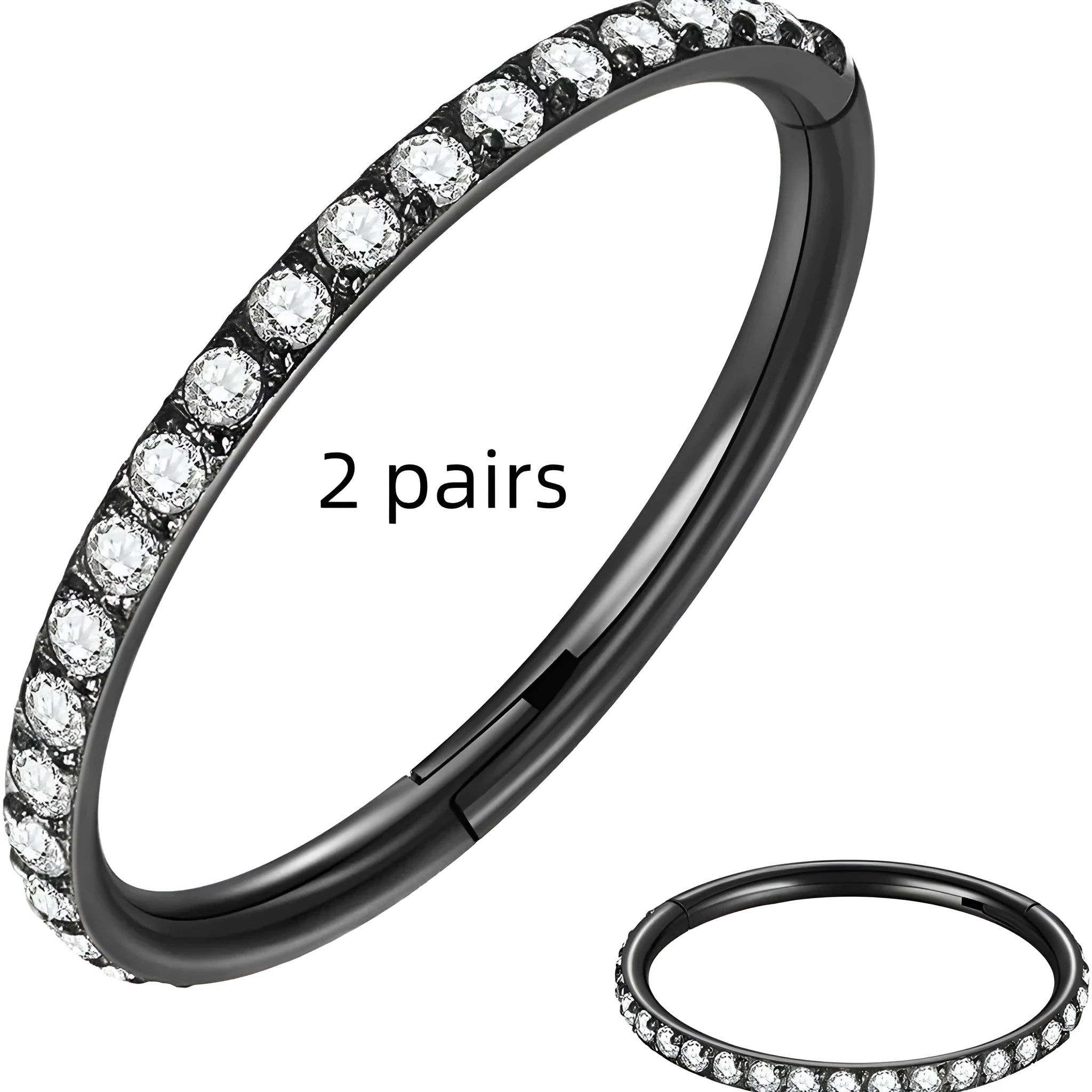 316 stainless steel seamless nose ring showing colour options including black, gold and rose gold finishes