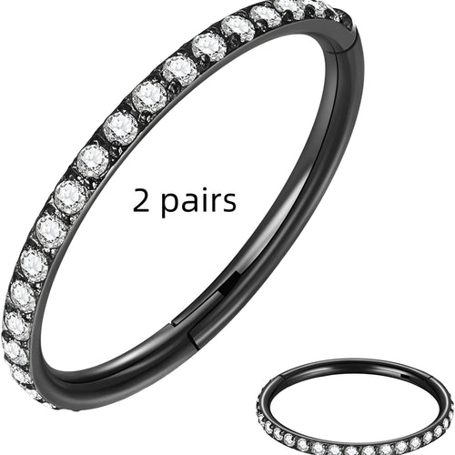 316 stainless steel seamless nose ring showing colour options including black, gold and rose gold finishes