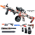 Outdoor gel ball electric continuous hair graffiti launcher toy in M4 Black and Red colour for children