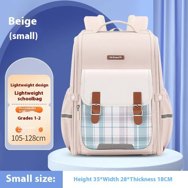 Lightweight Oxford cloth school backpack for students in grades 5-6 with large capacity