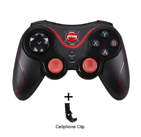 X3 Bluetooth wireless game controller for Android phones with mobile phone clip accessory