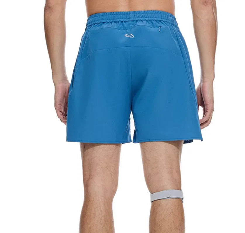 Men's running shorts with laser stitching and stretch fabric for training workouts