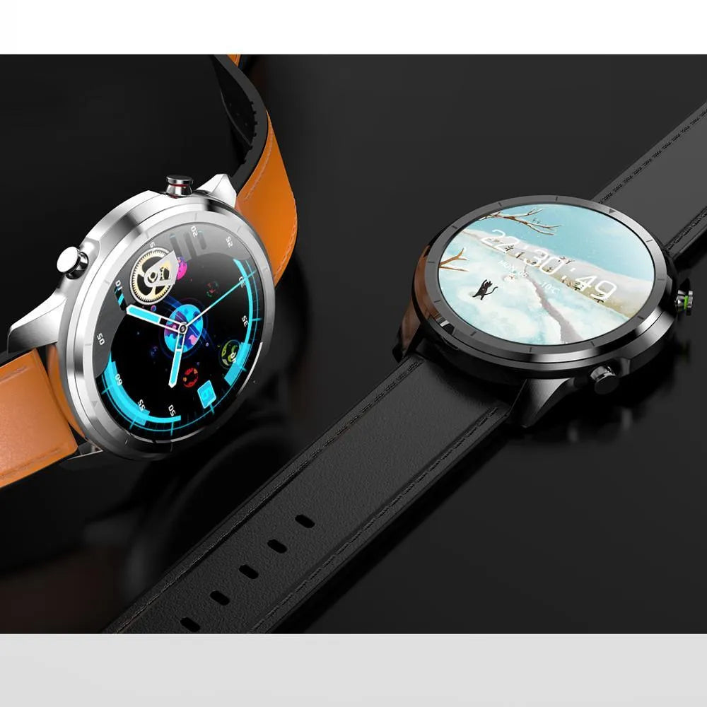 LEMFO LF26 smart bracelet on a wrist, showing its 1.3-inch screen and side button.