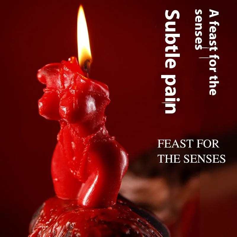 Smsexy Props soy wax bikini-shaped fragrance candle in red, pink, or purple.