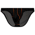 Men's ice silk lace low waist briefs in solid colours on a white background
