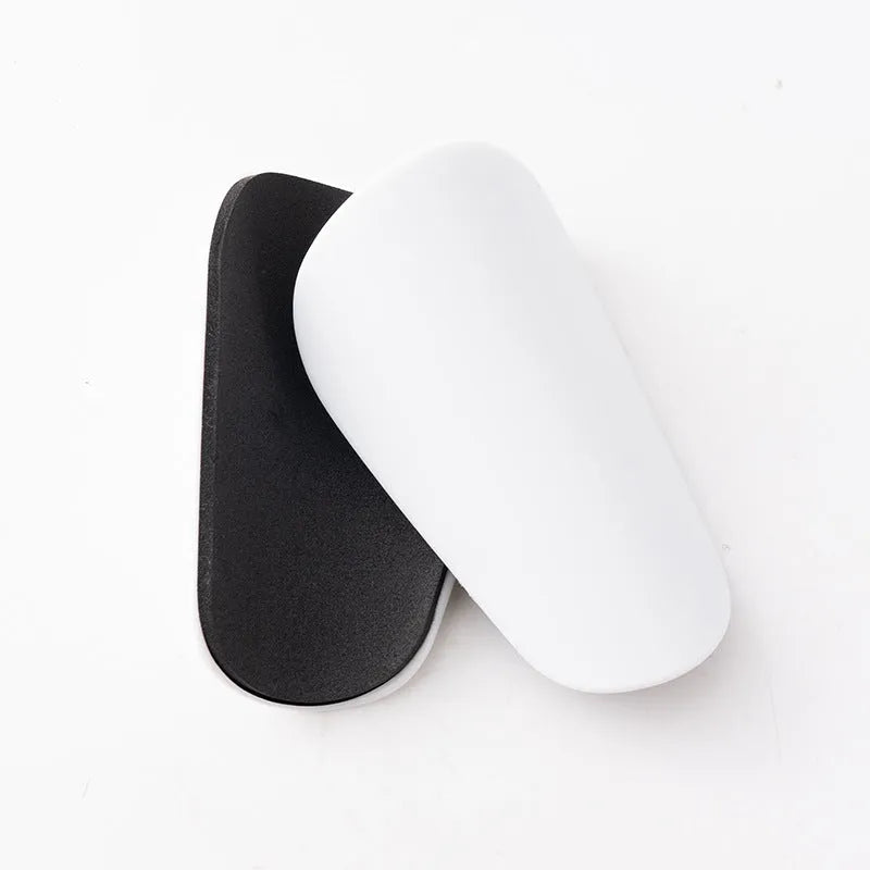 PU mini shin guards in black, white, red and dream blue colours for sports protection