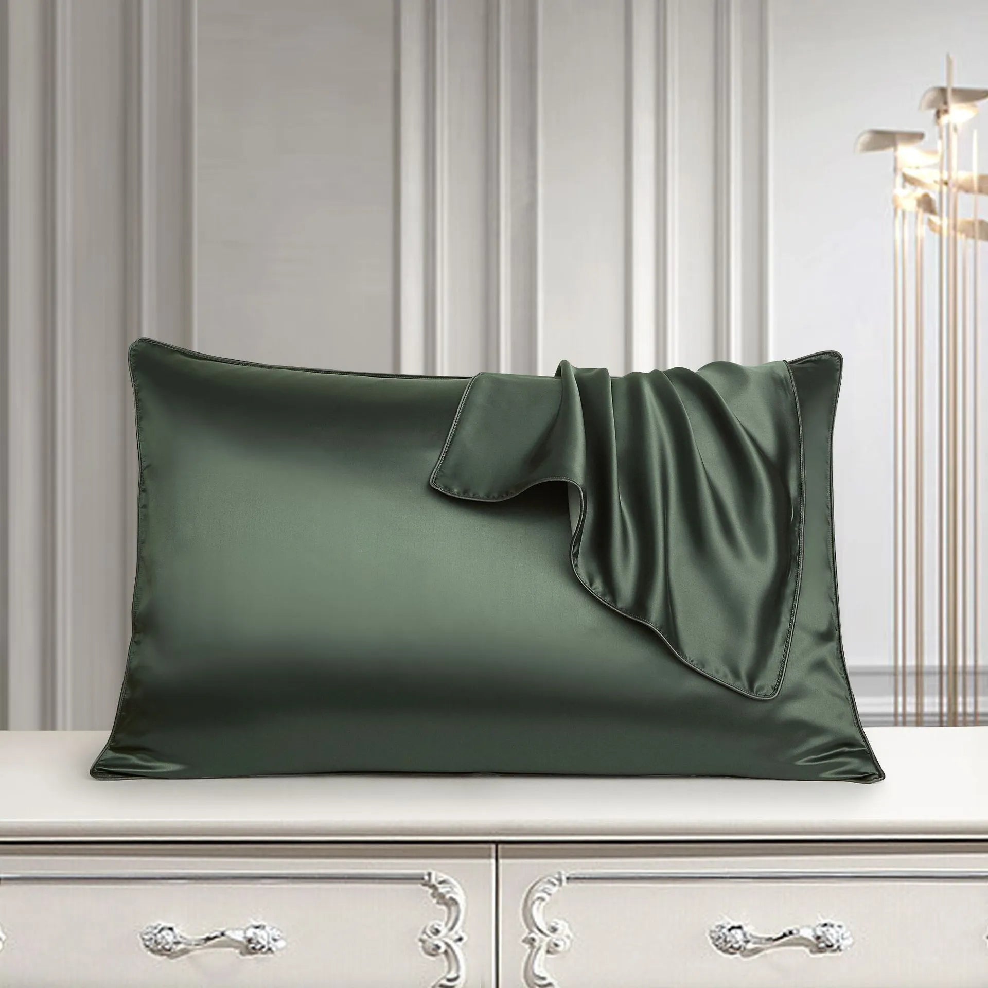 100% mulberry silk single pillowcase in 48x74cm size with inlaid rope weave, shown in Bean Paste Purple.