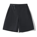Men's quick-dry athletic shorts in khaki colour with four-way stretch fabric.