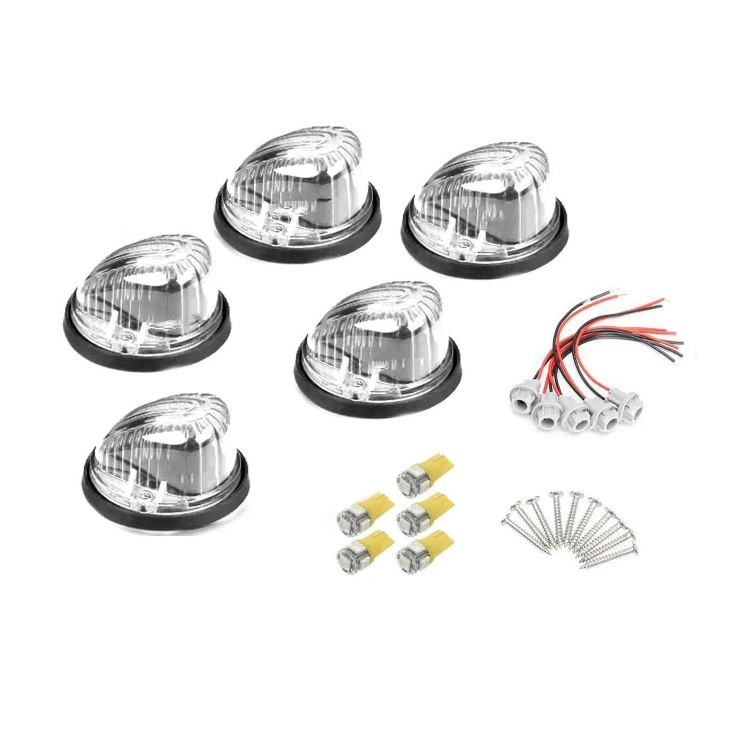 Yellow LED roof cab marker light for vehicles with 83mm diameter and T10 bulbs