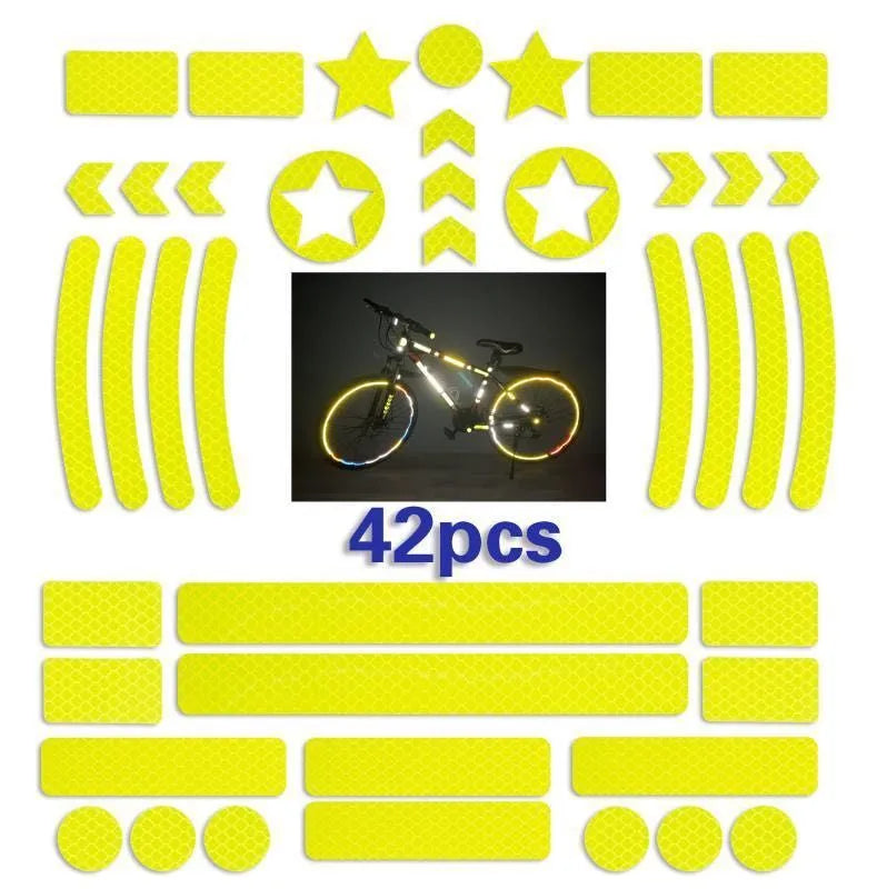 Bicycle reflective safety tape with grid pattern in four colour options measuring 11.5 by 21 centimetres