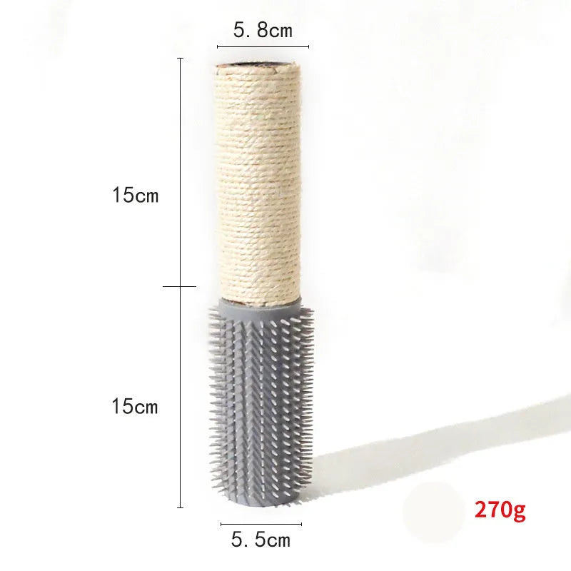 Brown sisal cat scratching post 30cm tall with square base