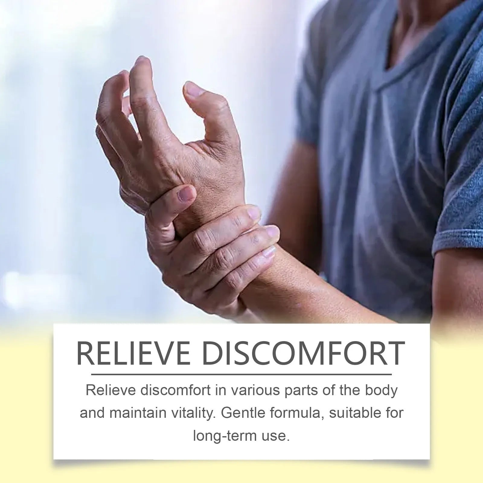 Body care glue wrap bottle containing 60 capsules for joint comfort and massage support