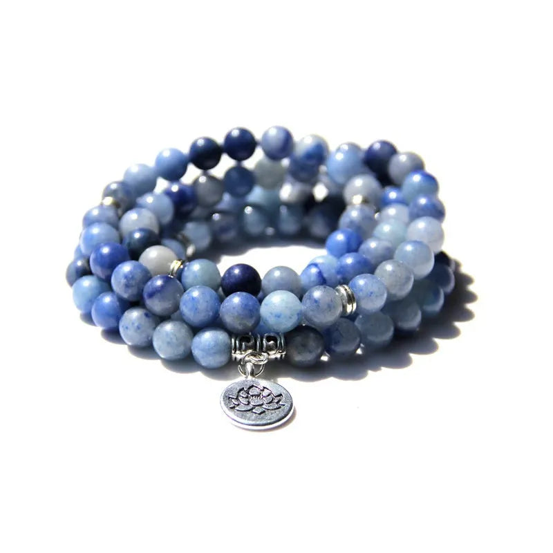 Vintage natural stone bracelet for women featuring a lotus design on a geometric setting.