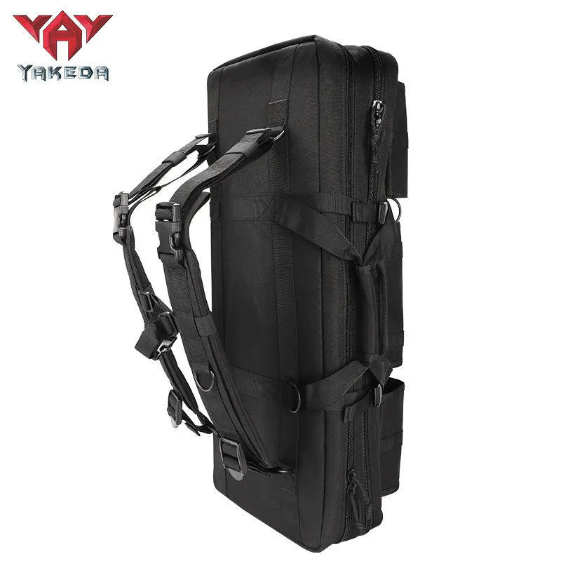 28-inch tactical outdoor fishing bag in black CP camouflage made from polyester