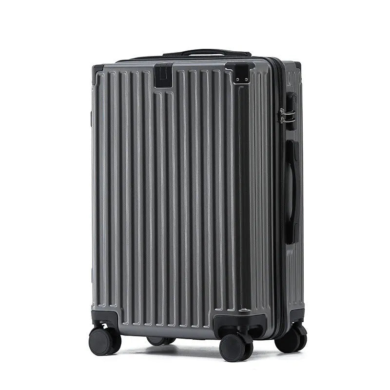 Aluminium frame ABS PC suitcase in avocado green colour with USB port and universal wheels.