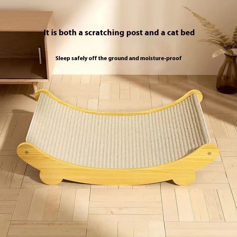 Sisal cat scratch board with natural fibre surface in pastoral style, small and large size options