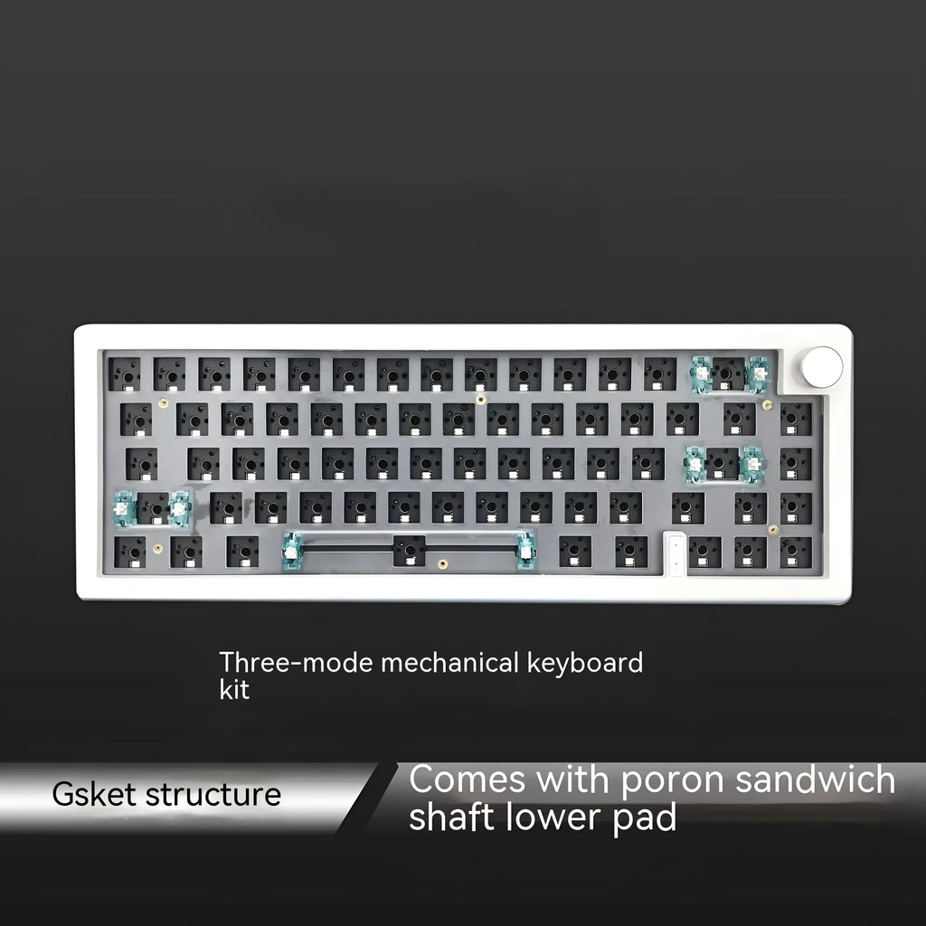 DIY hot-swappable RGB mechanical keyboard kit with knob support in seven colour options
