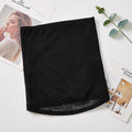 Mesh postpartum belly band in black with adjustable strap and cross waistband design