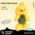 Plush catnip ball toy in brown bear design with a bell, showing soft texture and size.
