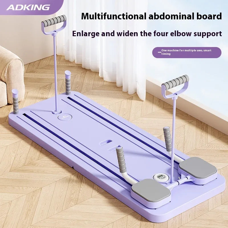 Standard purple fitness board with automatic rebound abdominal wheel measuring 106x41x7cm
