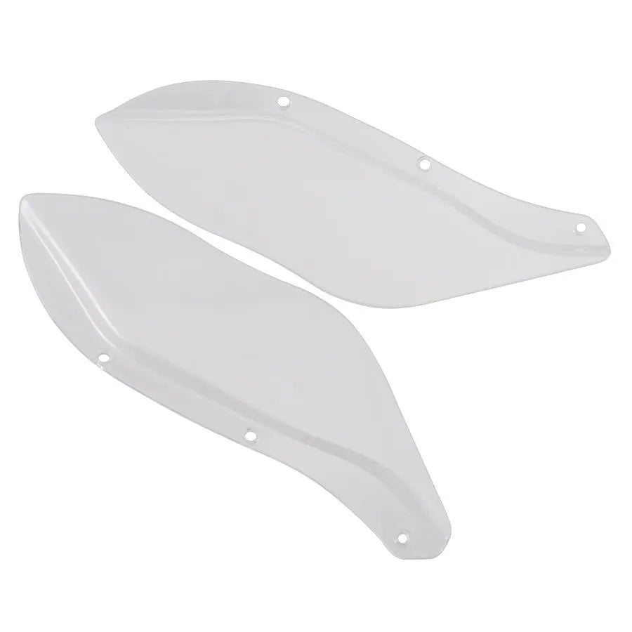 Harley Davidson motorcycle side wing head covers in black and transparent ABS plastic