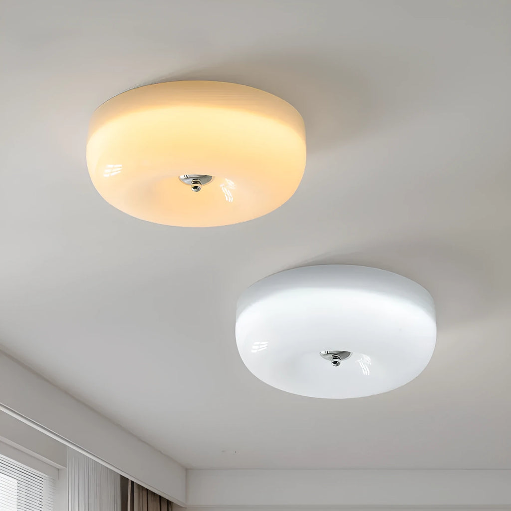 Cream coloured American style bedroom ceiling lamp with three-colour light setting