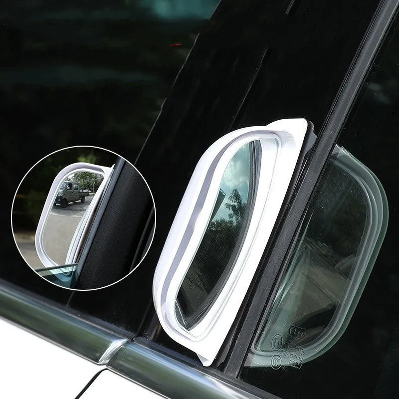 Black and white universal wide-angle car rearview mirror with dimensions 126mm by 48mm.