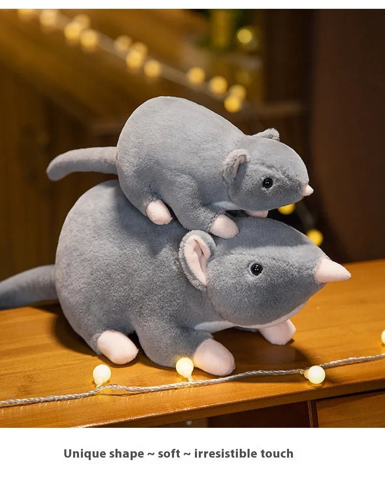 Cartoon little mouse plush doll in 32cm, 50cm, and 100cm size options.