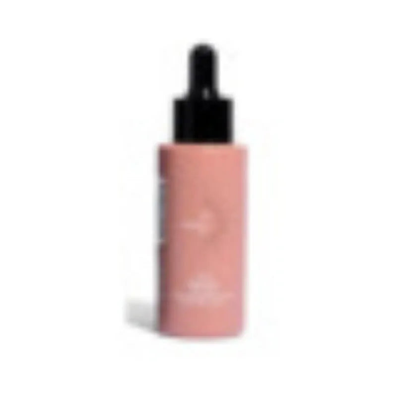 Self-tanning set showing 50ml tanning drops bottle and 75ml tanning glitter cream tube with black essence.