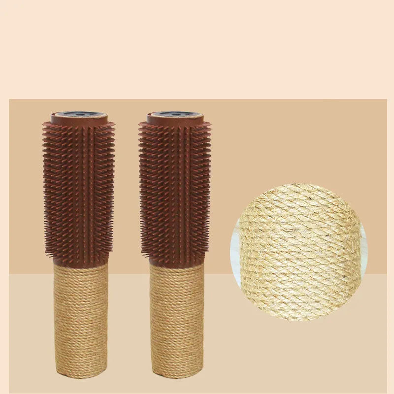 Brown sisal cat scratching post 30cm tall with square base