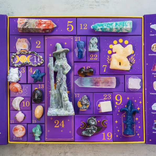 Halloween countdown gift box with crystal decorations measuring 33.5cm wide