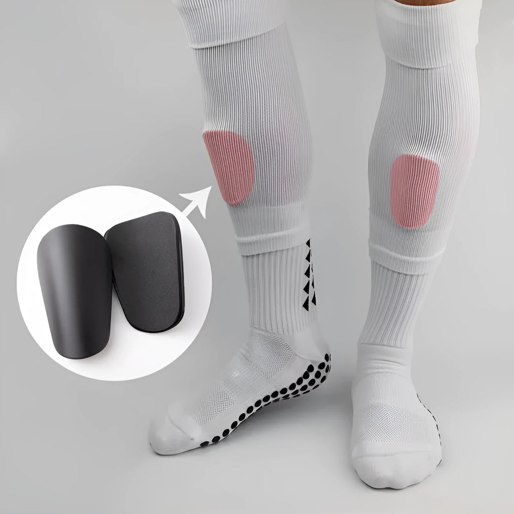 PU mini shin guards in black, white, red and dream blue colours for sports protection