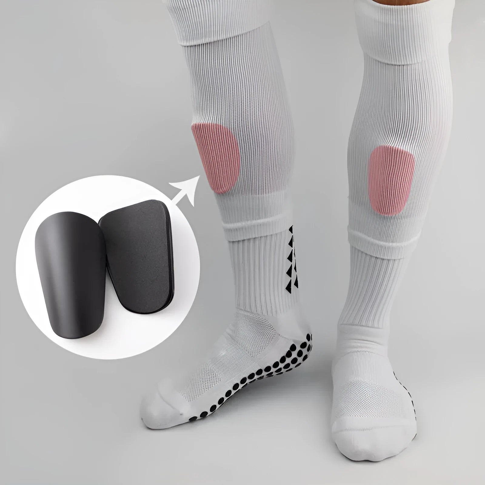 PU mini shin guards in black, white, red and dream blue colours for sports protection