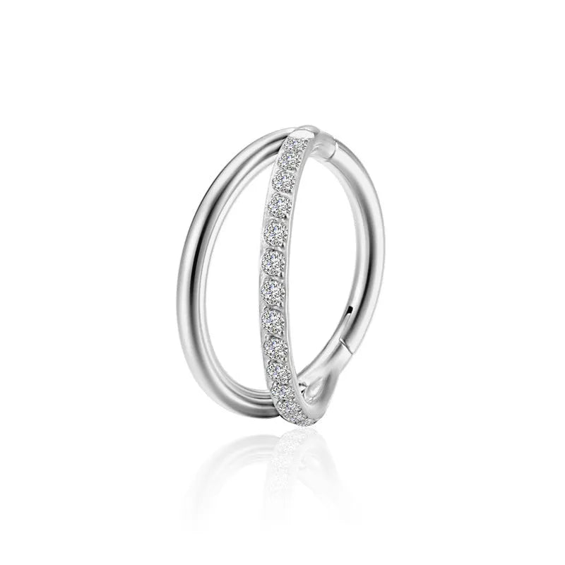 Titanium alloy nose ring body jewellery in silver, gold, black, rose gold and colourful finishes