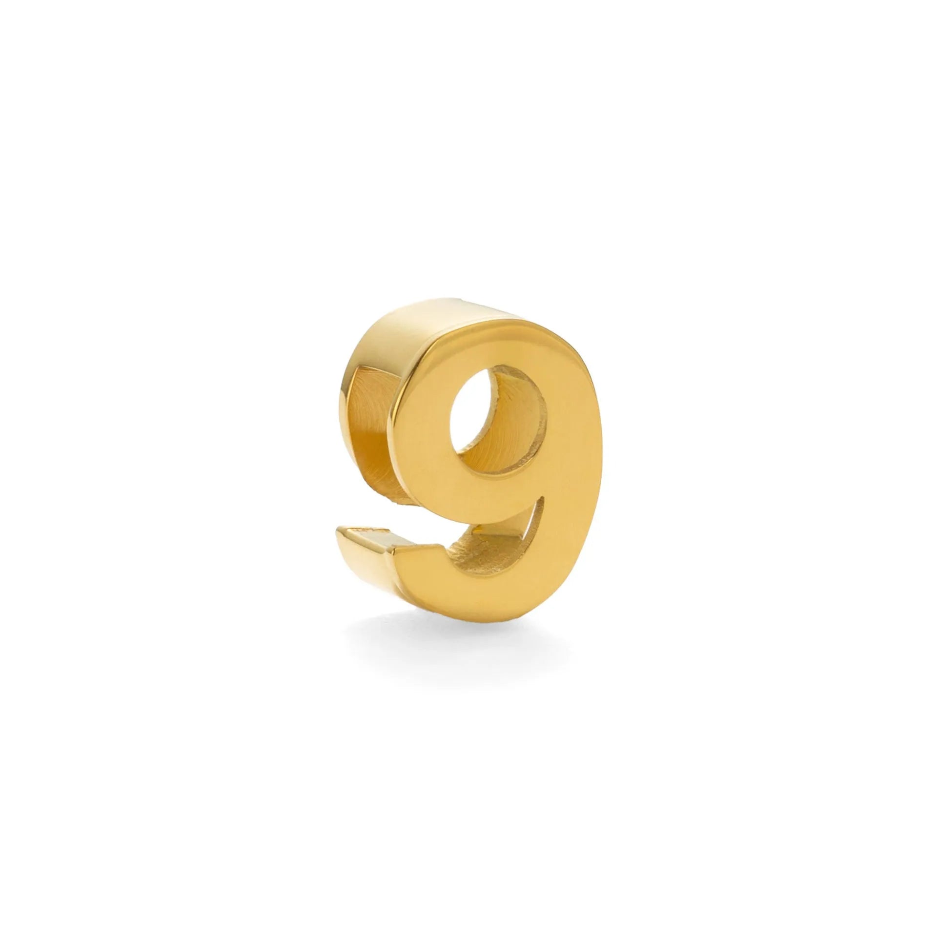 Titanium steel necklace with a single charm showing a number or letter on a 40.5cm gold or silver chain.