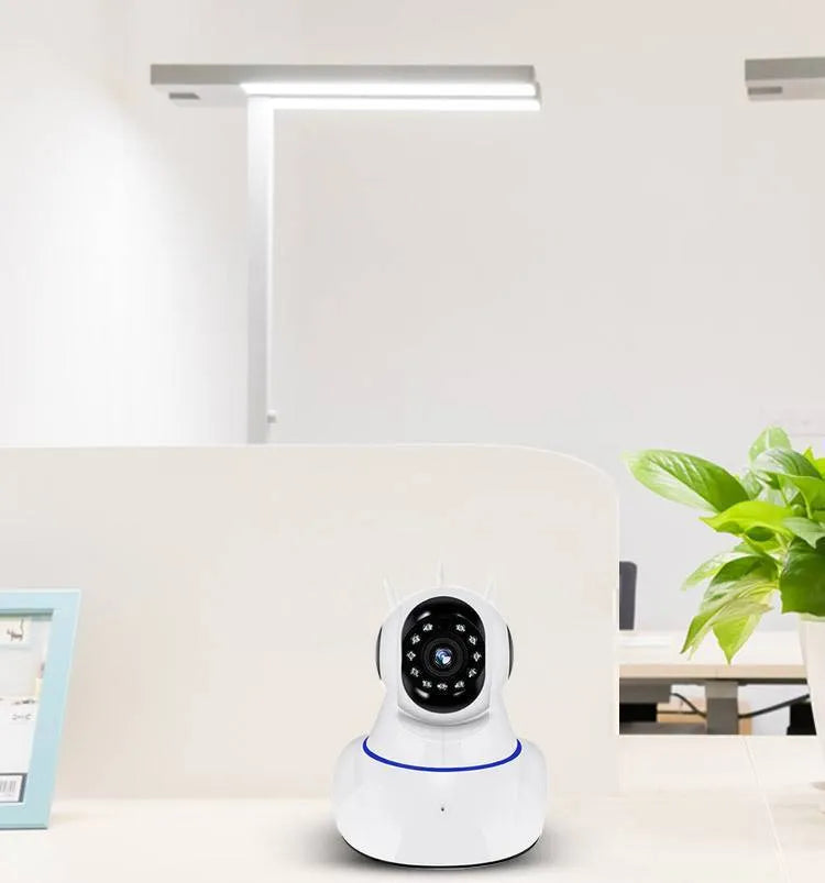 White dome wireless security camera with 1 million pixel sensor for indoor outdoor surveillance