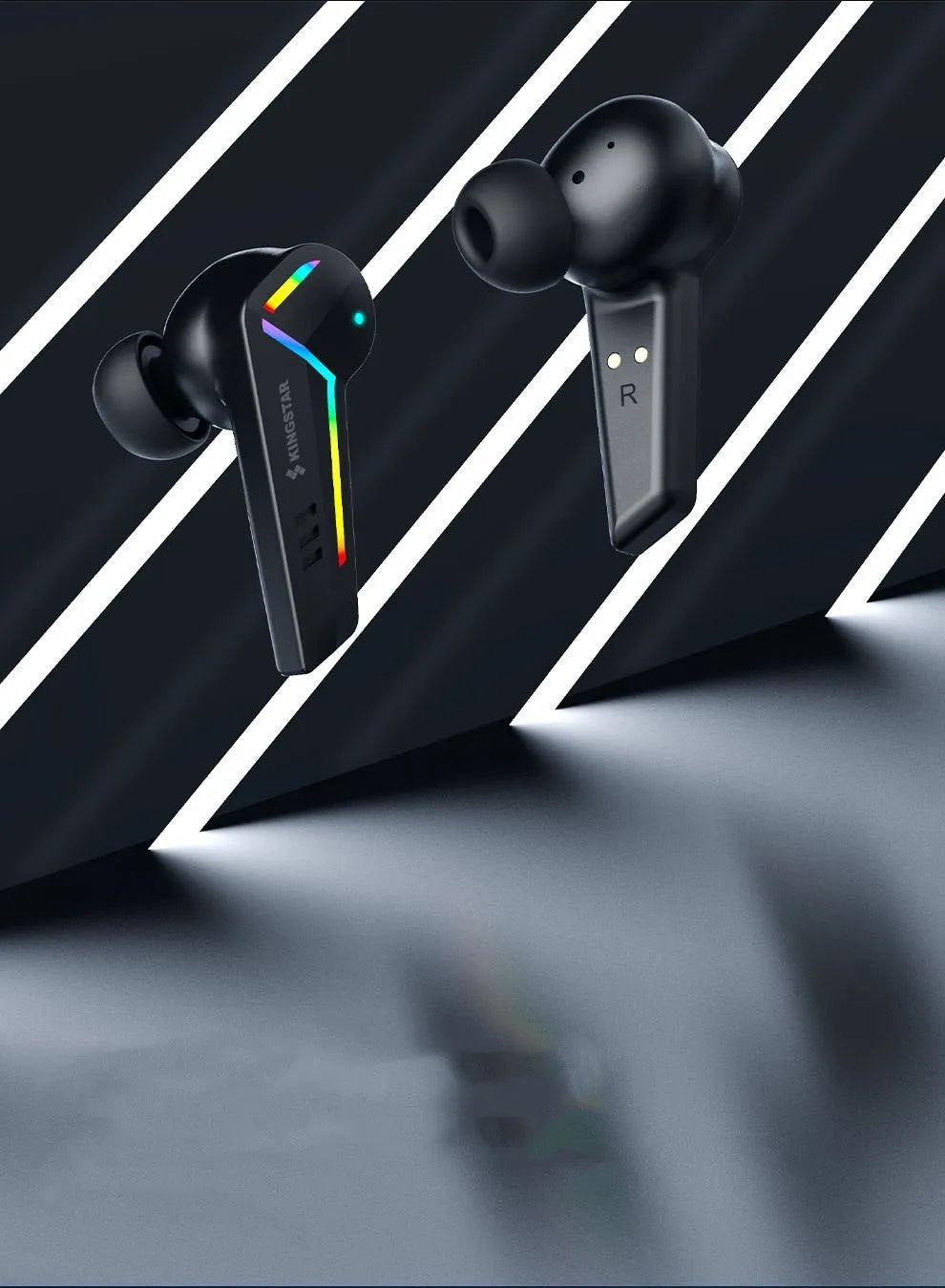 Black Jerry chip Bluetooth gaming headset with TWS design for sports and low latency audio