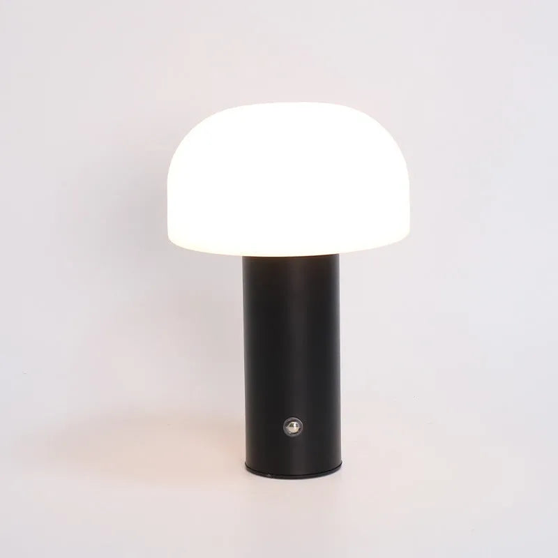 USB dual-power table lamp showing three-colour lighting effects in choice of four colour styles