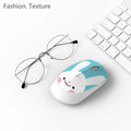 Wireless cartoon animal USB mouse measuring 10.55cm with blue rabbit design