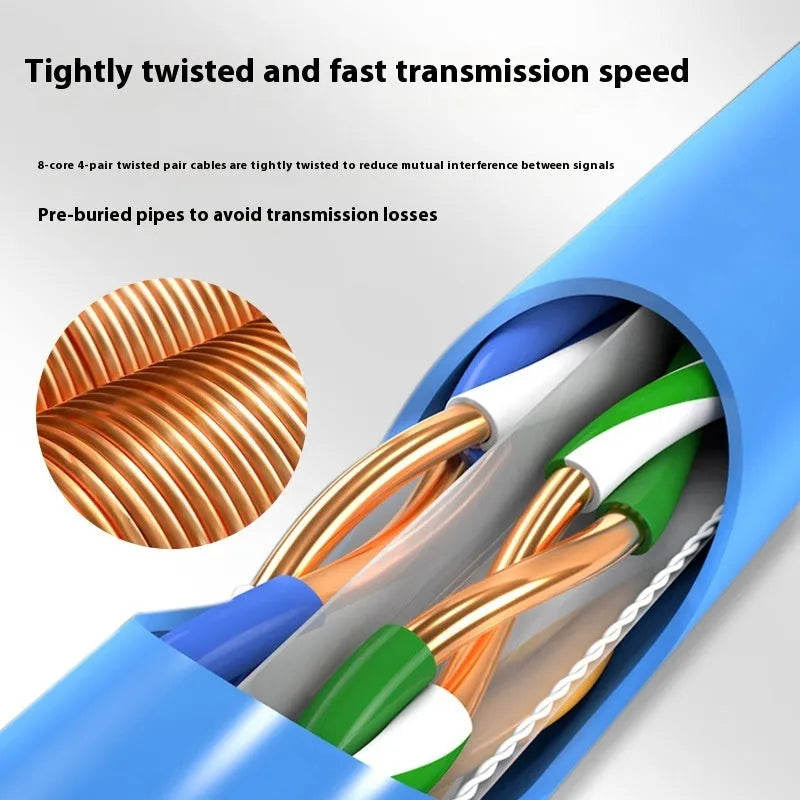 305 metre blue Category 6 gigabit Ethernet cable with oxygen-free copper core