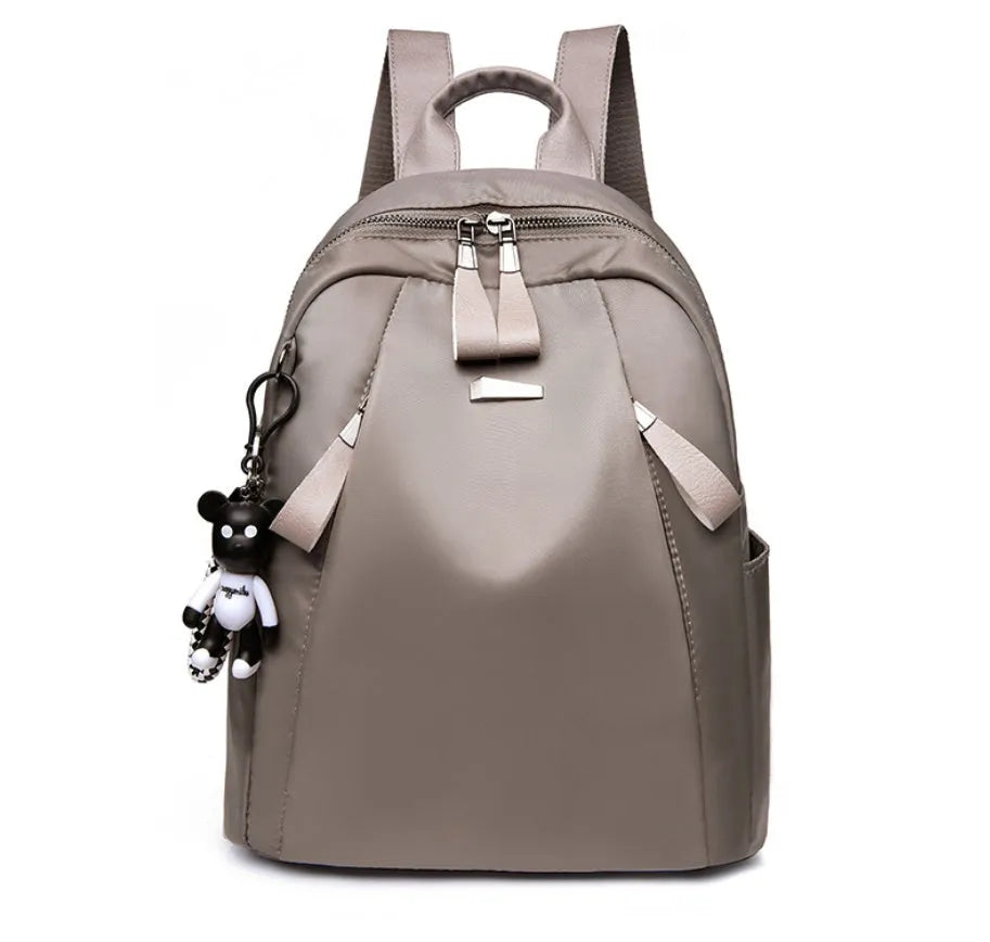 Medium Oxford cloth rucksack in black with internal phone and ID compartments