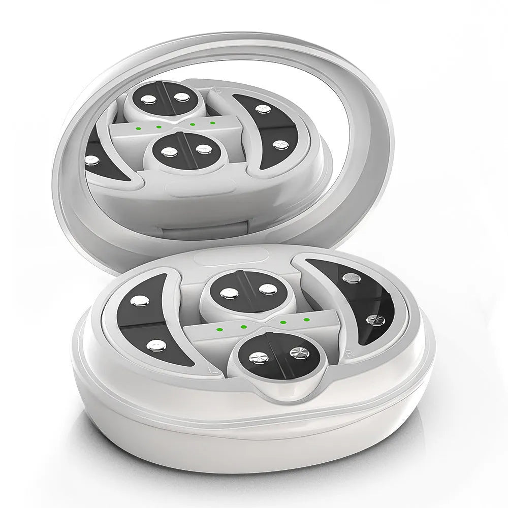 White wireless red light and EMS facial and eye massager beauty device