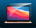 Asahi Glass tempered screen protector for 13-inch Apple MacBook Air and Pro laptops on a table.