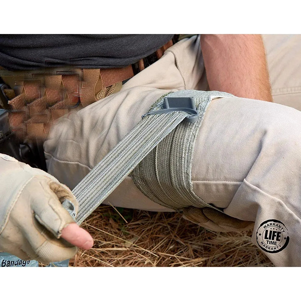 Portable training hemostatic gauze bandage in 10cm and 15cm sizes for outdoor first aid practice