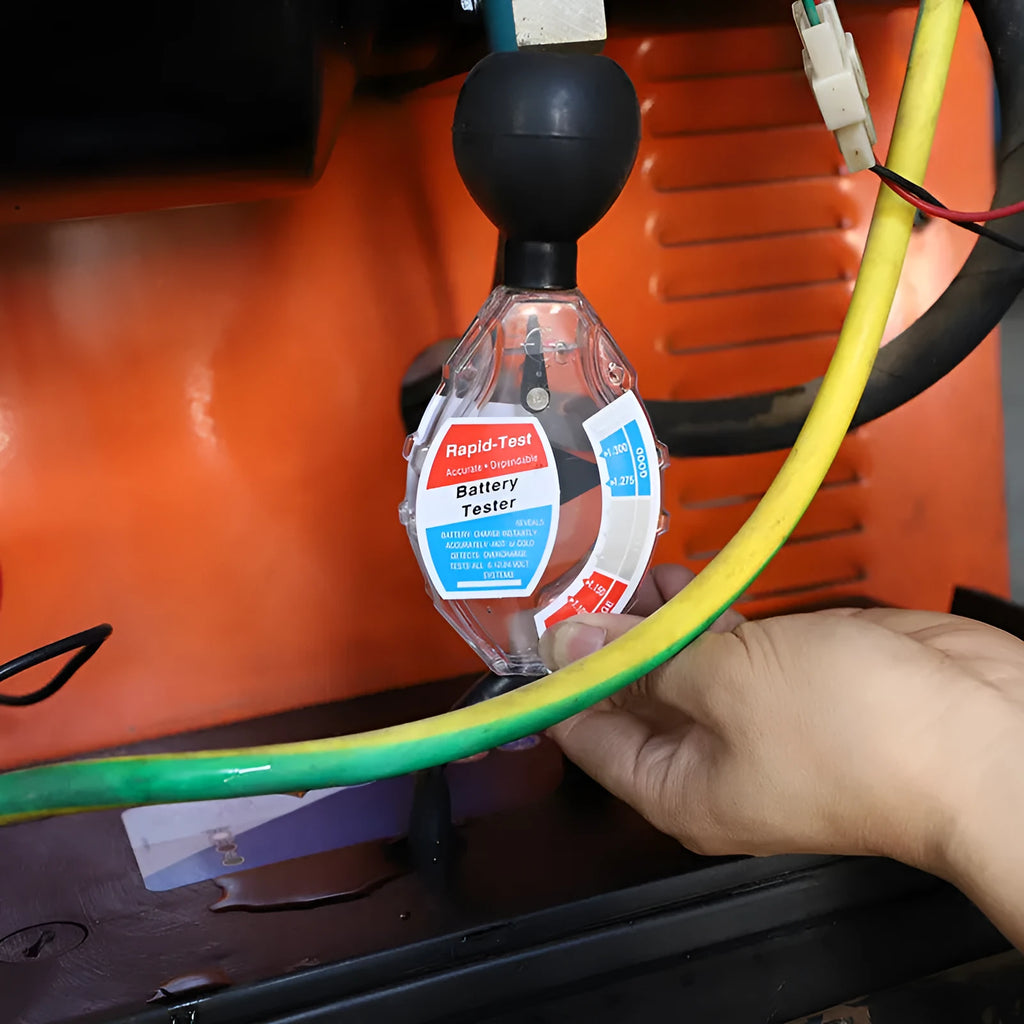 Suction electrolyte hydrometer densitometer for lead acid battery testing with measurement scale