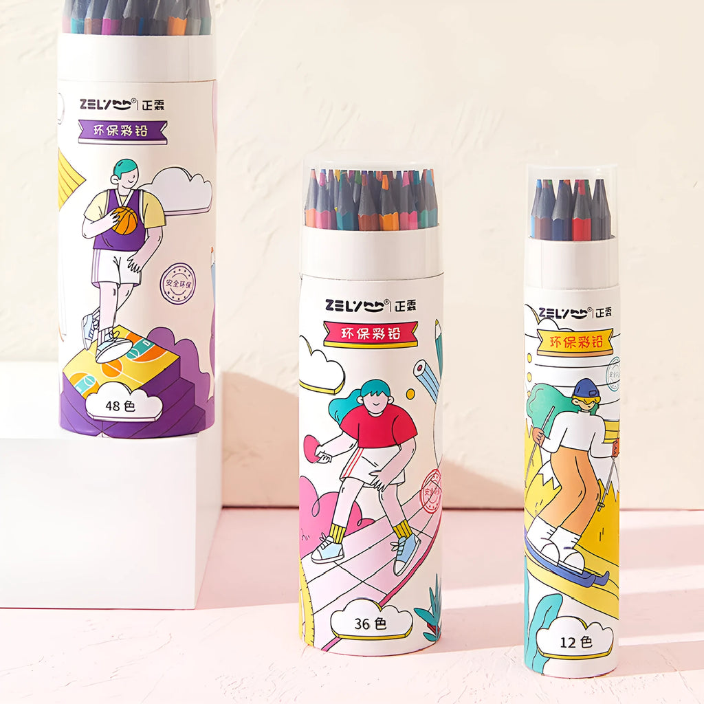 Zhenglin Sports Series colour pencil set in assorted colours with paper barrel
