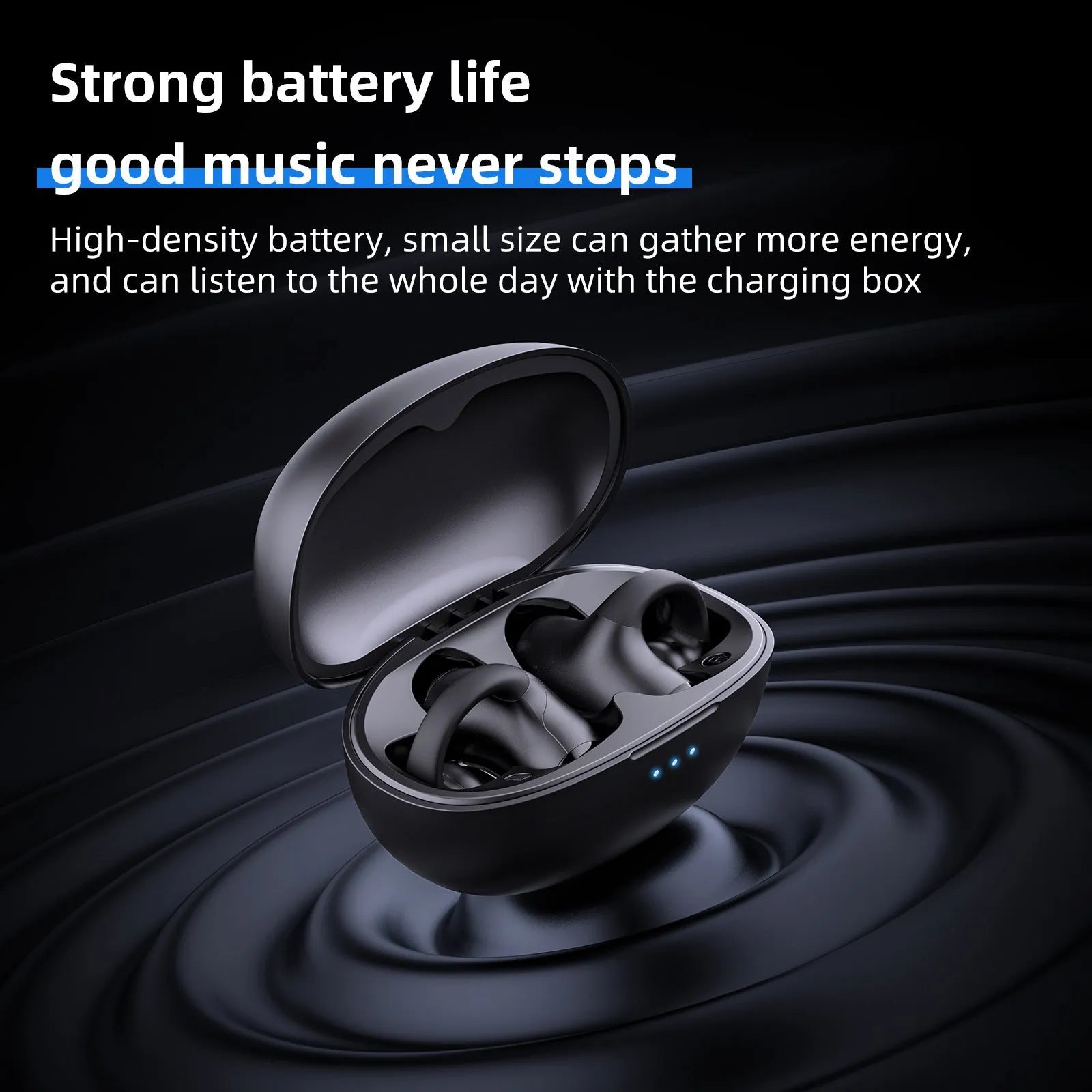 T306 Bluetooth wireless sports headset with ear hook design in black colour